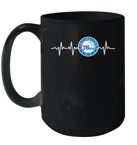 Philadelphia 76ers NBA Basketball Heart Beat Shirt Ceramic Mug 15oz