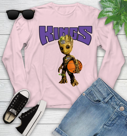Sacramento Kings NBA Basketball Groot Marvel Guardians Of The Galaxy Youth Long Sleeve 10