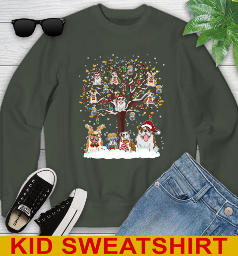 Bulldog dog pet lover light christmas tree shirt 116