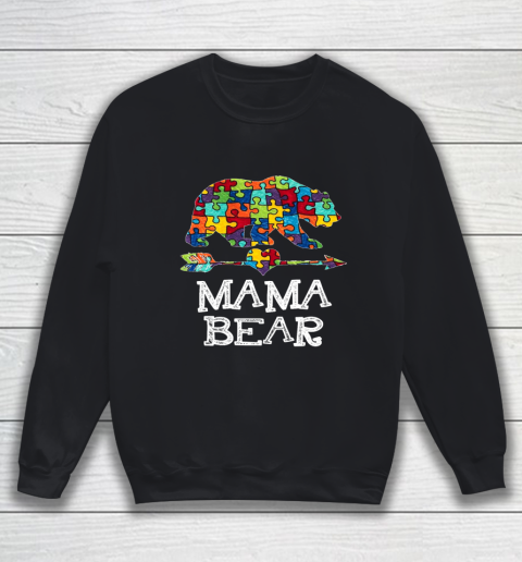 Autism Mama Bear Christmas Pajama Family Sweatshirt