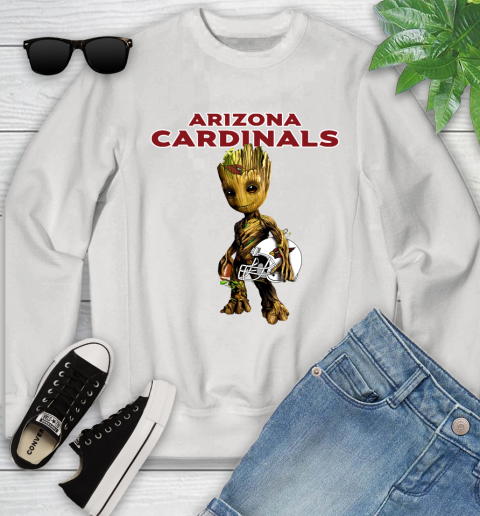 Arizona Cardinals NFL Football Groot Marvel Guardians Of The Galaxy Youth Sweatshirt