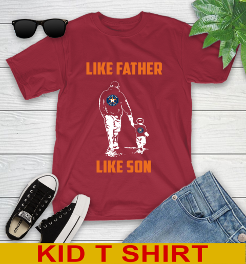 Houston Astros MLB Baseball Like Father Like Son Sports Youth T-Shirt 12