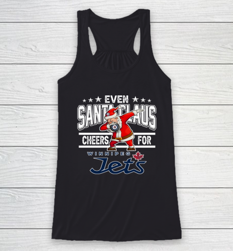 Winnipeg Jets Even Santa Claus Cheers For Christmas NHL Racerback Tank