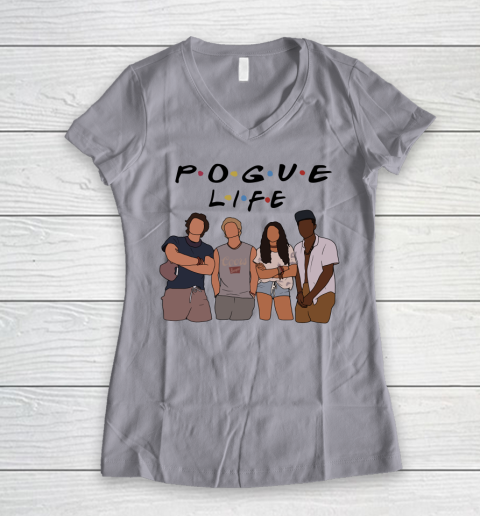 Pogue Life Shirt Outer Banks Friends Funny Women's V-Neck T-Shirt 2