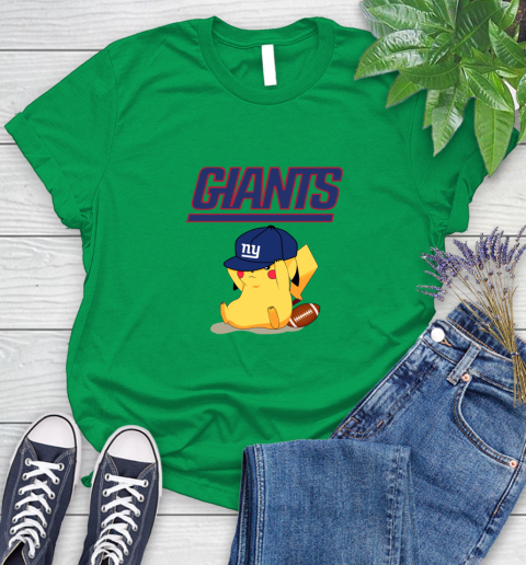 NFL Pikachu Football Sports New York Giants Women's T-Shirt 6