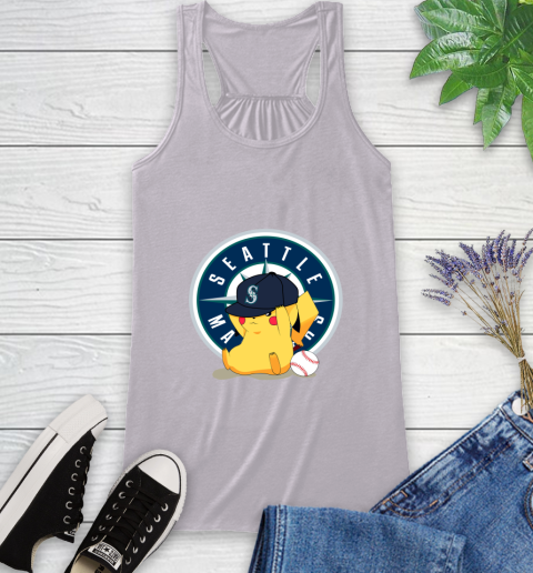 MLB Pikachu Baseball Sports Seattle Mariners Racerback Tank 5