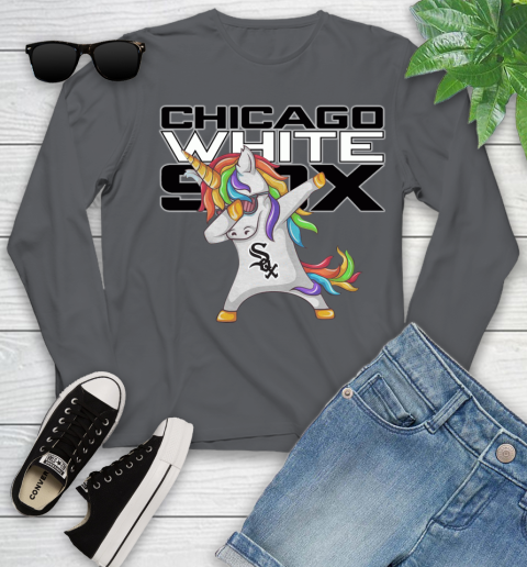 Chicago White Sox MLB Baseball Funny Unicorn Dabbing Sports Youth Long Sleeve 8