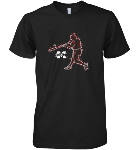 Mississippi State Bulldogs Baseball Player On Fire Gift Premium Men's T-Shirt