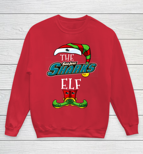 San Jose Sharks Christmas ELF Funny NHL Youth Sweatshirt 7