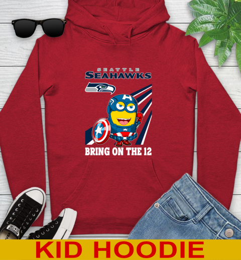 NFL Football Seattle Seahawks Captain America Marvel Avengers Minion Shirt Youth Hoodie 11