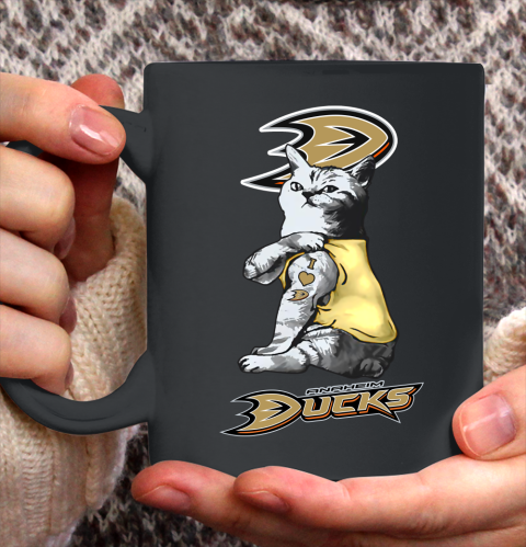 NHL My Cat Loves Anaheim Ducks Hockey Ceramic Mug 11oz 2