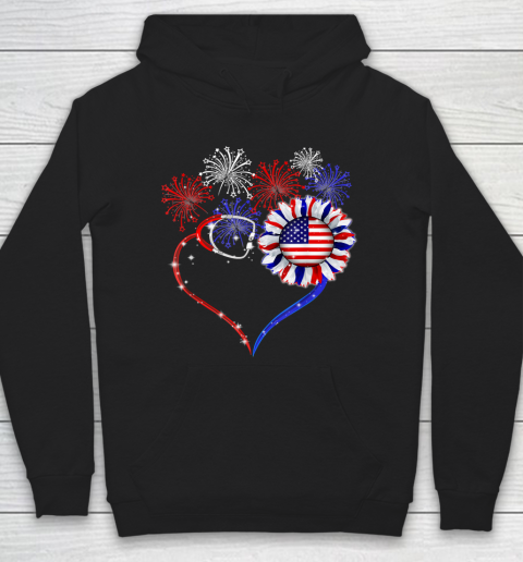 Patriotic Nurse 4th Of July American Flag Independence Day Hoodie