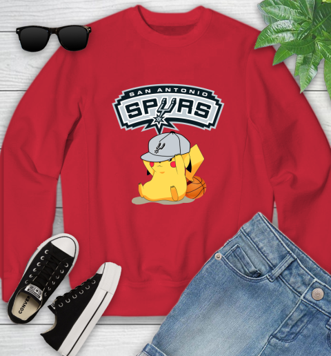 NBA Pikachu Basketball Sports San Antonio Spurs Youth Sweatshirt 9