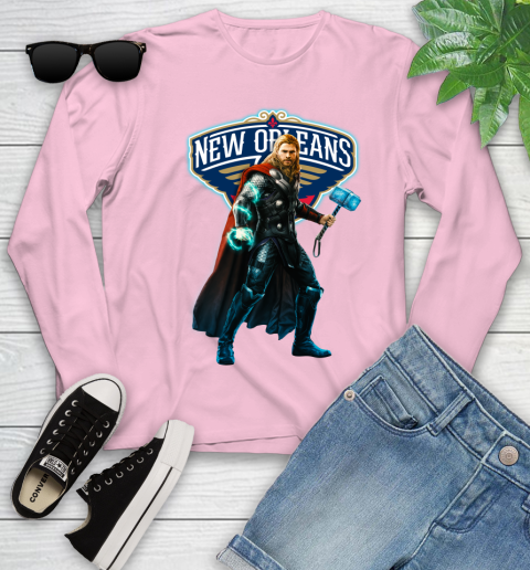 NBA Thor Avengers Endgame Basketball New Orleans Pelicans Youth Long Sleeve 10
