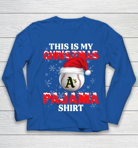 Oakland Athletics This Is My Christmas Pajama Shirt MLB Youth Long Sleeve 7