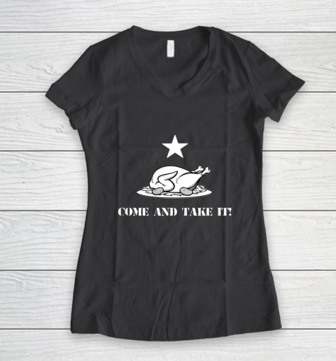 Thanksgiving Come And Take It Turkey Dinner Women's V-Neck T-Shirt 6