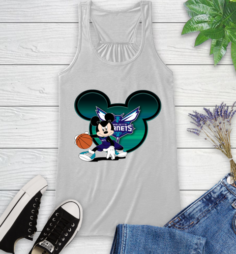 NBA Charlotte Hornets Mickey Mouse Disney Basketball Racerback Tank