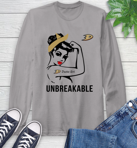 NHL Anaheim Ducks Girl Unbreakable Hockey Sports Long Sleeve T-Shirt 4