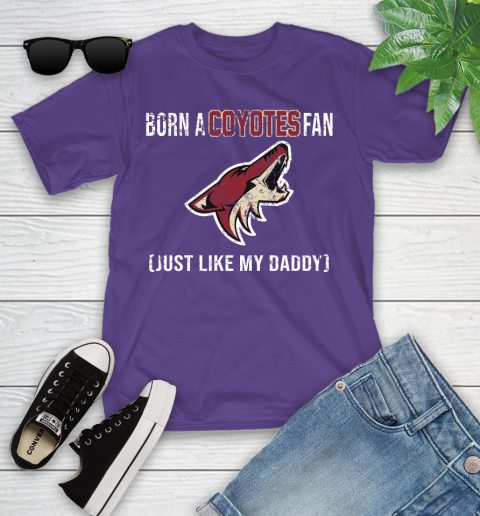NHL Arizona Coyotes Hockey Loyal Fan Just Like My Daddy Shirt Youth T-Shirt 3