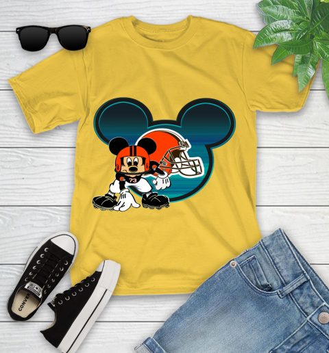 NFL Cleveland Browns Mickey Mouse Disney Football T Shirt Youth T-Shirt 20