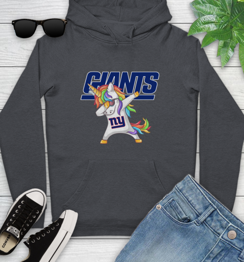 New York Giants NFL Football Funny Unicorn Dabbing Sports Youth Hoodie 8