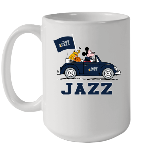 NBA Basketball Utah Jazz Pluto Mickey Driving Disney Shirt Ceramic Mug 15oz