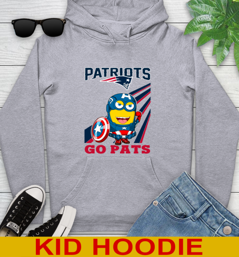 NFL Football New England Patriots Captain America Marvel Avengers Minion Shirt Youth Hoodie 6