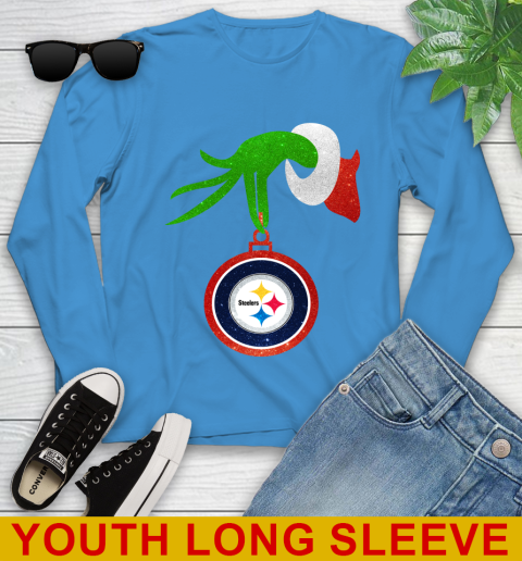 Pittsburgh Steelers Grinch Merry Christmas NFL Football Youth Long Sleeve 8