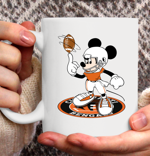 NFL Football Cincinnati Bengals Cheerful Mickey Disney Shirt Ceramic Mug 15oz 2