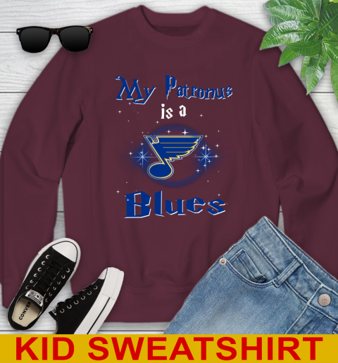 NHL Hockey Harry Potter My Patronus Is A St.Louis Blues Youth Sweatshirt 4