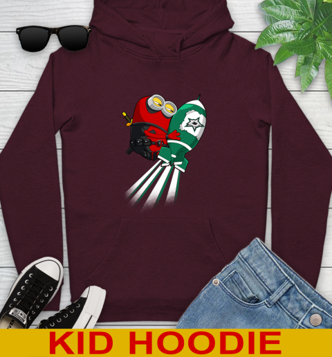 NHL Hockey Dallas Stars Deadpool Minion Marvel Shirt Youth Hoodie - Image 8