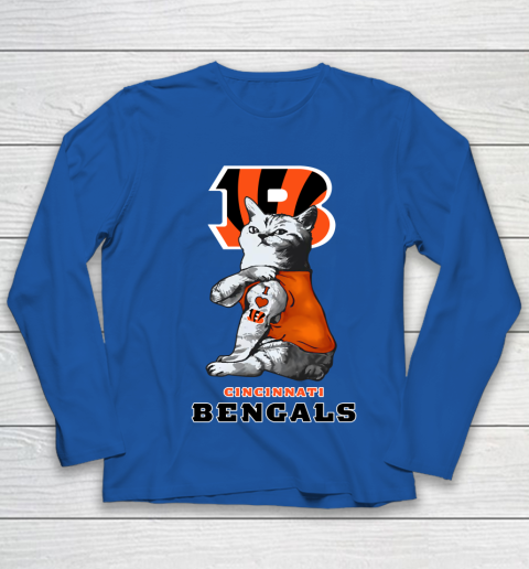 NFL Football My Cat Loves Cincinnati Bengals Youth Long Sleeve 7