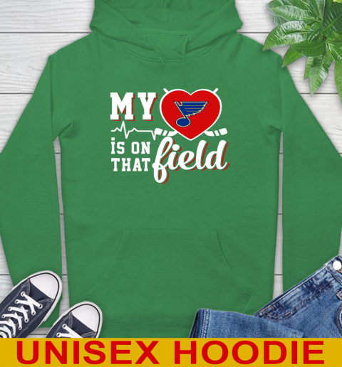 NHL My Heart Is On That Field Hockey Sports St.Louis Blues Hoodie 8