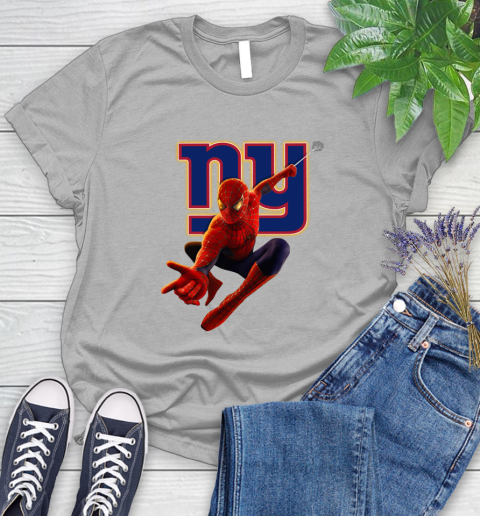 NFL Spider Man Avengers Endgame Football New York Giants Women's T-Shirt 5