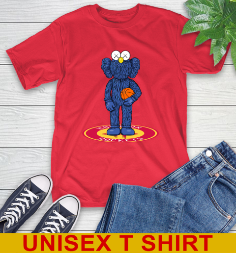 NBA Basketball Houston Rockets Kaws Bff Blue Figure Shirt T-Shirt 10