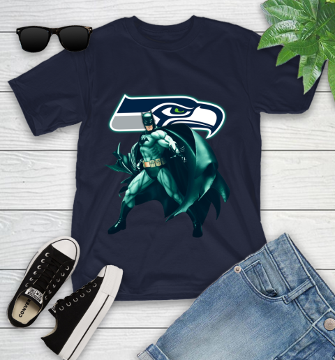 NFL Batman Football Sports Seattle Seahawks Youth T-Shirt 3