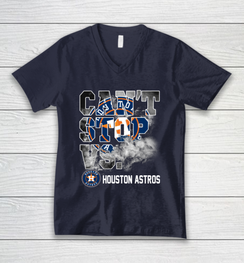 MLB Houston Astros Baseball Can't Stop Vs Houston Astros V-Neck T-Shirt 2