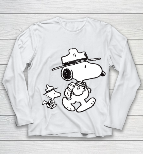Funny Snoopy Woodstock Camping Youth Long Sleeve
