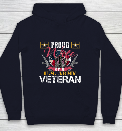 Veteran Shirt Vintage Proud Wife Of A U S Army Veteran Youth Hoodie 2
