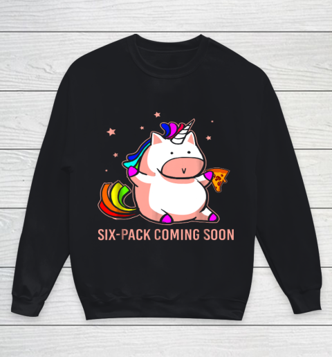 Unicorn Six Pack Funny Cute Shirt Coming Soon Fat Unicorn Youth Sweatshirt