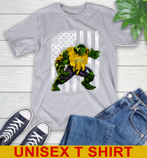 Los Angeles Chargers Hulk Marvel Avengers NFL Football American Flag T-Shirt 5