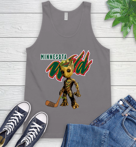 Minnesota Wild NHL Hockey Groot Marvel Guardians Of The Galaxy Tank Top 7