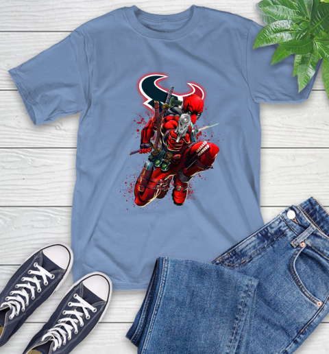 NFL Deadpool Marvel Comics Sports Football Houston Texans T-Shirt 11