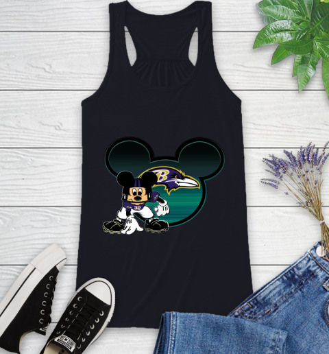 NFL Baltimore Ravens Mickey Mouse Disney Football T Shirt Racerback Tank 10