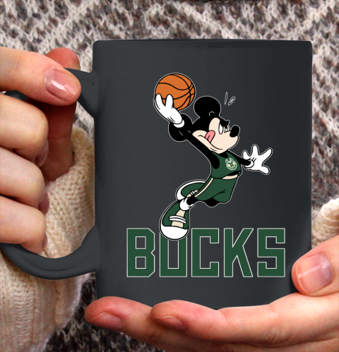 NBA Basketball Milwaukee Bucks Cheerful Mickey Mouse Shirt Ceramic Mug 11oz