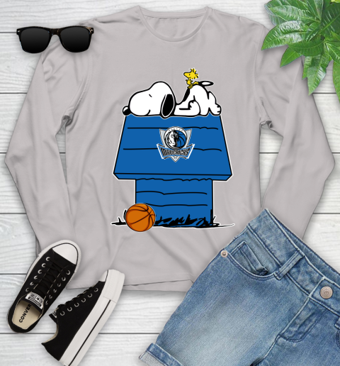 Dallas Mavericks NBA Basketball Snoopy Woodstock The Peanuts Movie Youth Long Sleeve 12