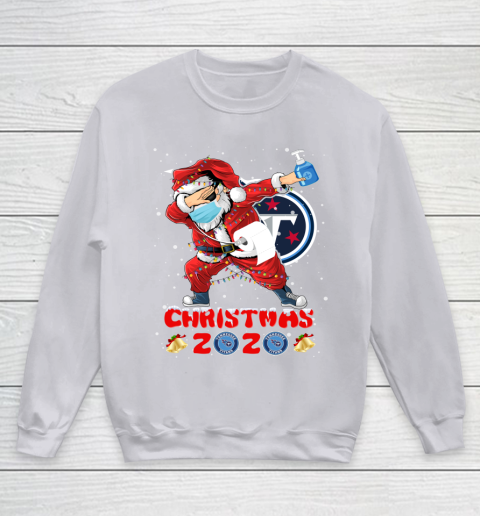 Tennessee Titans Funny Santa Claus Dabbing Christmas 2020 NFL Youth Sweatshirt 3