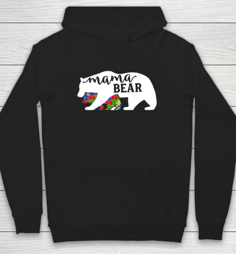 Mom Mama Bear Autism Awareness Month Family Support Hoodie