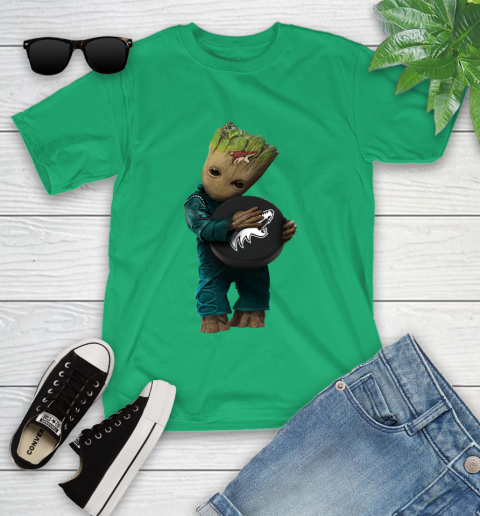 NHL Groot Guardians Of The Galaxy Hockey Sports Arizona Coyotes Youth T-Shirt 6