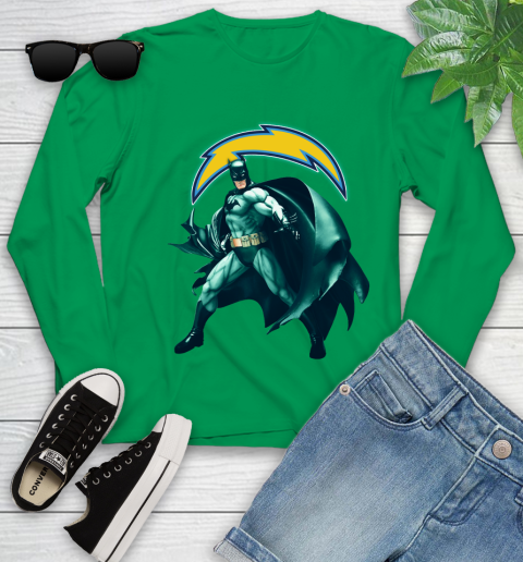 NFL Batman Football Sports Los Angeles Chargers Youth Long Sleeve 6